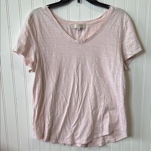LOFT Light Pink Short Sleeve Tee large